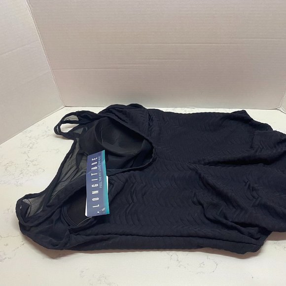 NWT Longitude Sweetheart Mesh Black One Piece Swimsuit - Picture 7 of 10